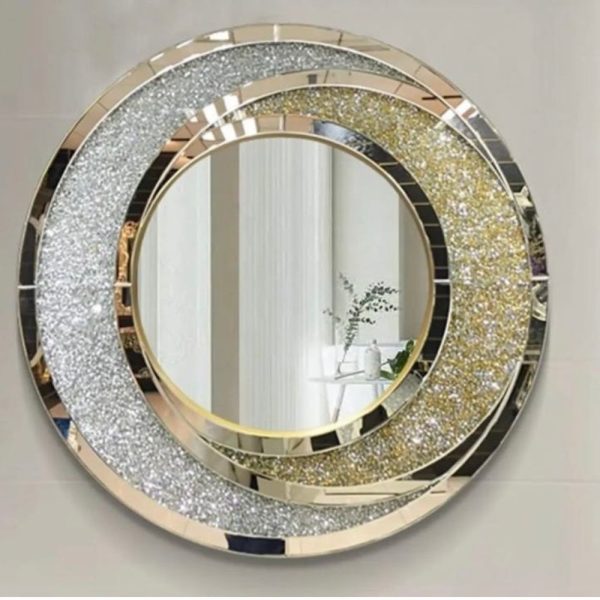 Chic round wall mirror all glass. Galleria mirrors